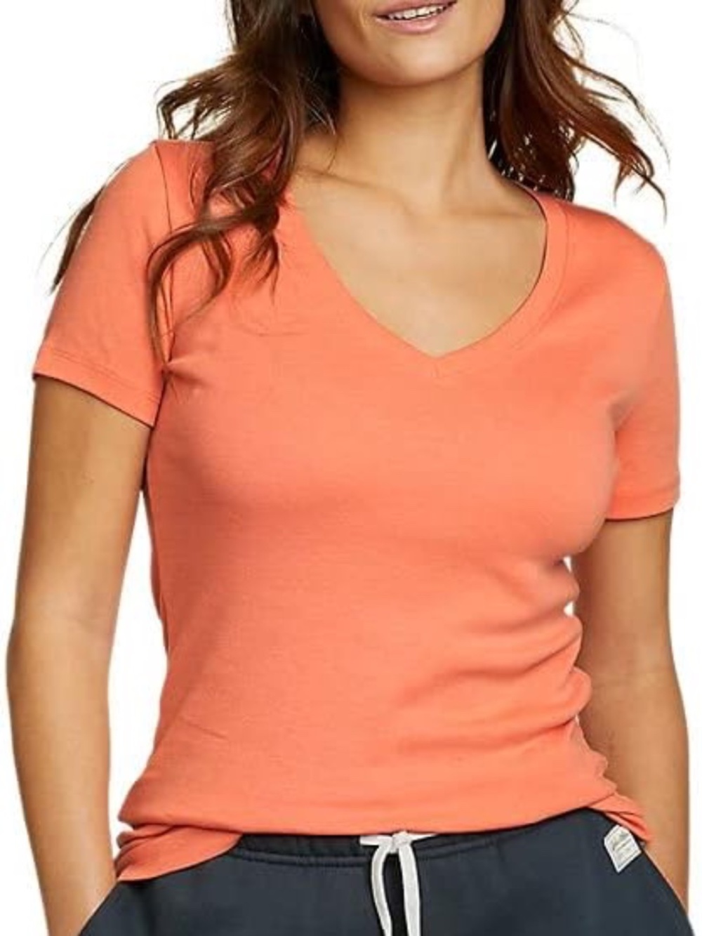 Eddie Bauer Womens V-Neck Super Soft T-Shirt Tee Size XL NWT